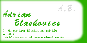 adrian blaskovics business card