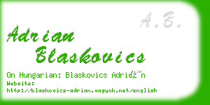 adrian blaskovics business card